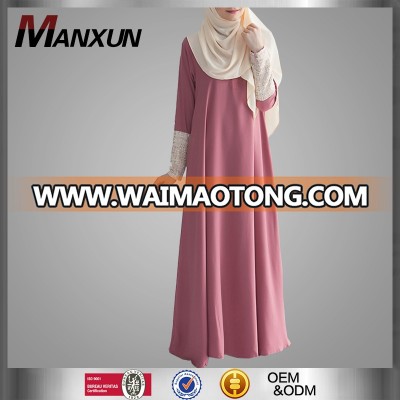 Wholesale Muslim Women Abaya Simple Style Muslim Casual  Kaftan Dress Nice Design Long Sleeve Islamic Clothes Online